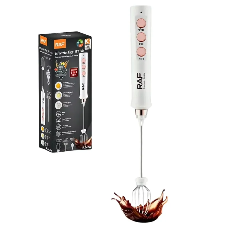 RAFF - Batidor Manual de Huevos y Café Eléctrico RAF 3 en 1 Blanco - R.342
