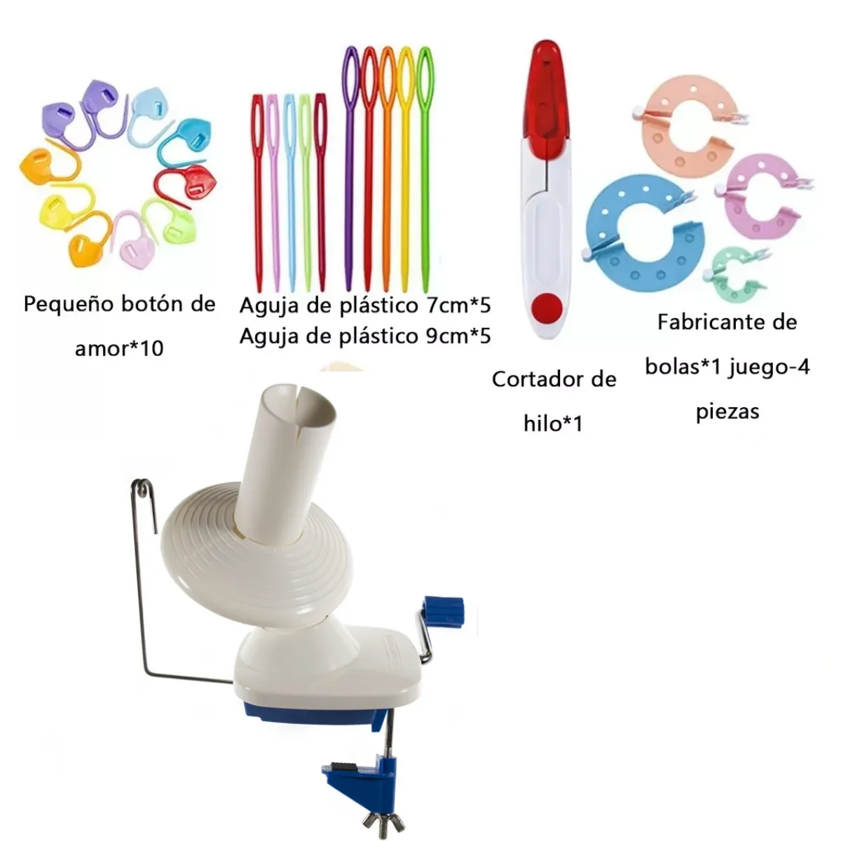 GENERICO - Ovilladora De Lana Manual Ovillador Costura Y Bordado