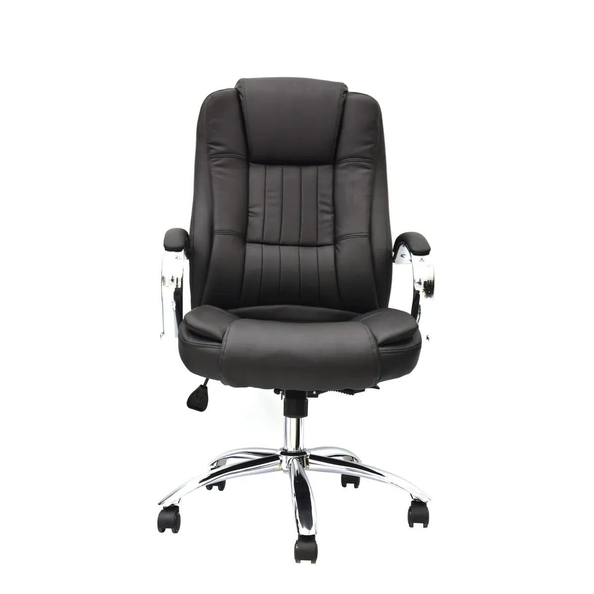 OFIDEAS - Silla de Oficina Ergonómica Marcus Negro Cuero Presidente Ofideas