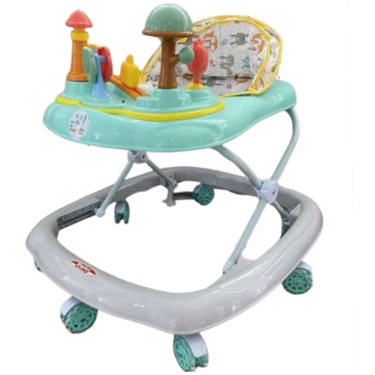 BABY HAPPY - Andador con Tablero Musical HONGUITO PLOMO CON VERDE