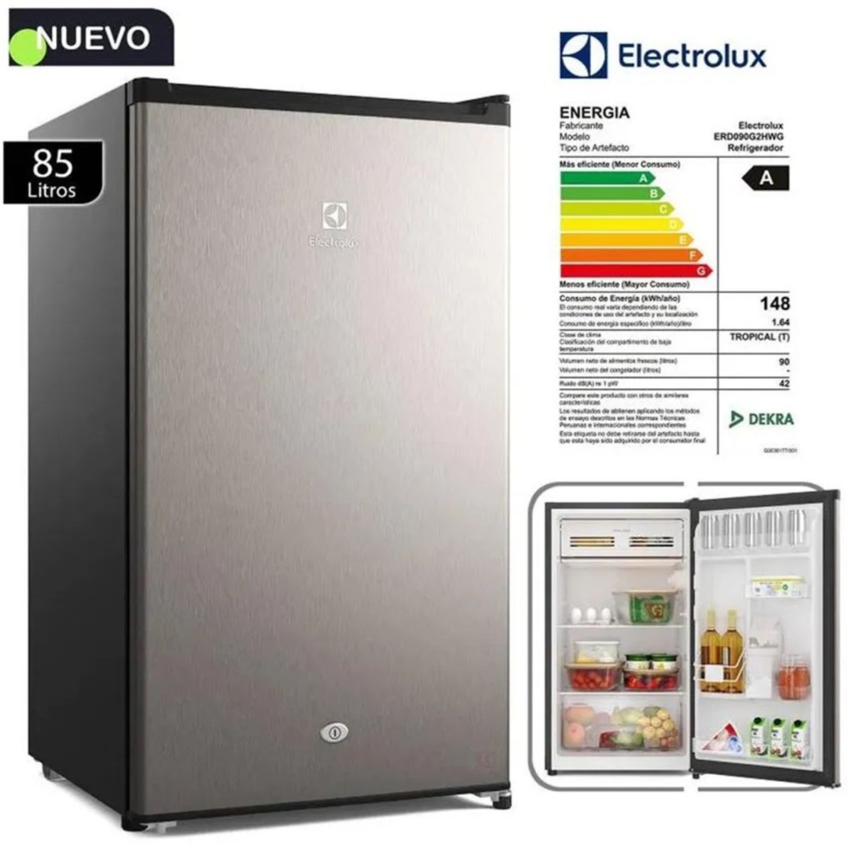 ELECTROLUX - Frigobar Electrolux 90L Premium Gris ERD090G2HWG