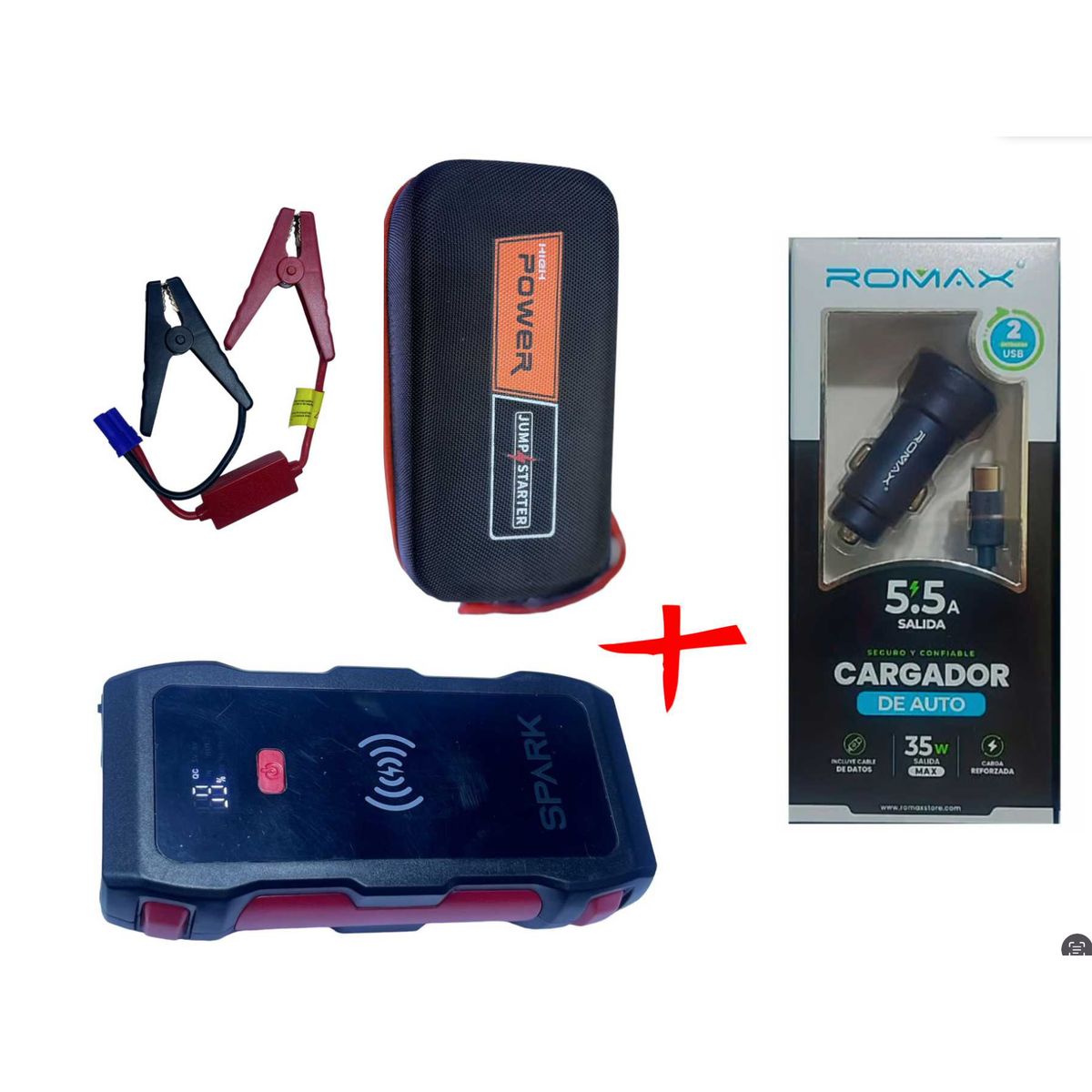 LEDUX - Arrancador de Bateria con Cargador de celular