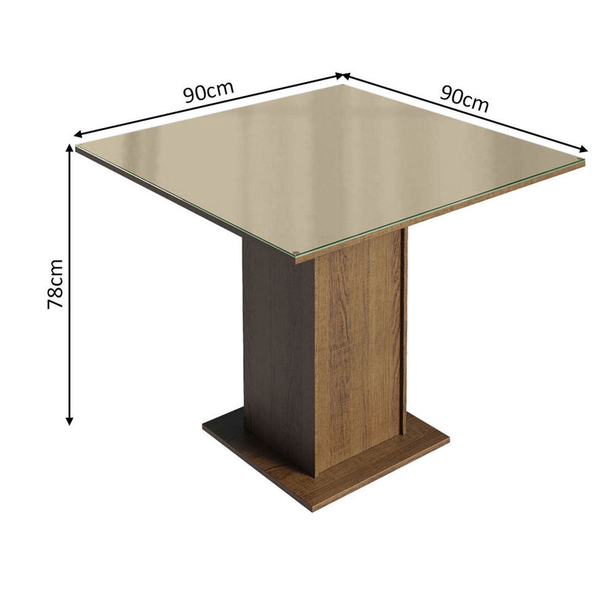MADESA - Juego de Comedor Moscou Plus 4 Sillas - Tablero de Madera y Cristal