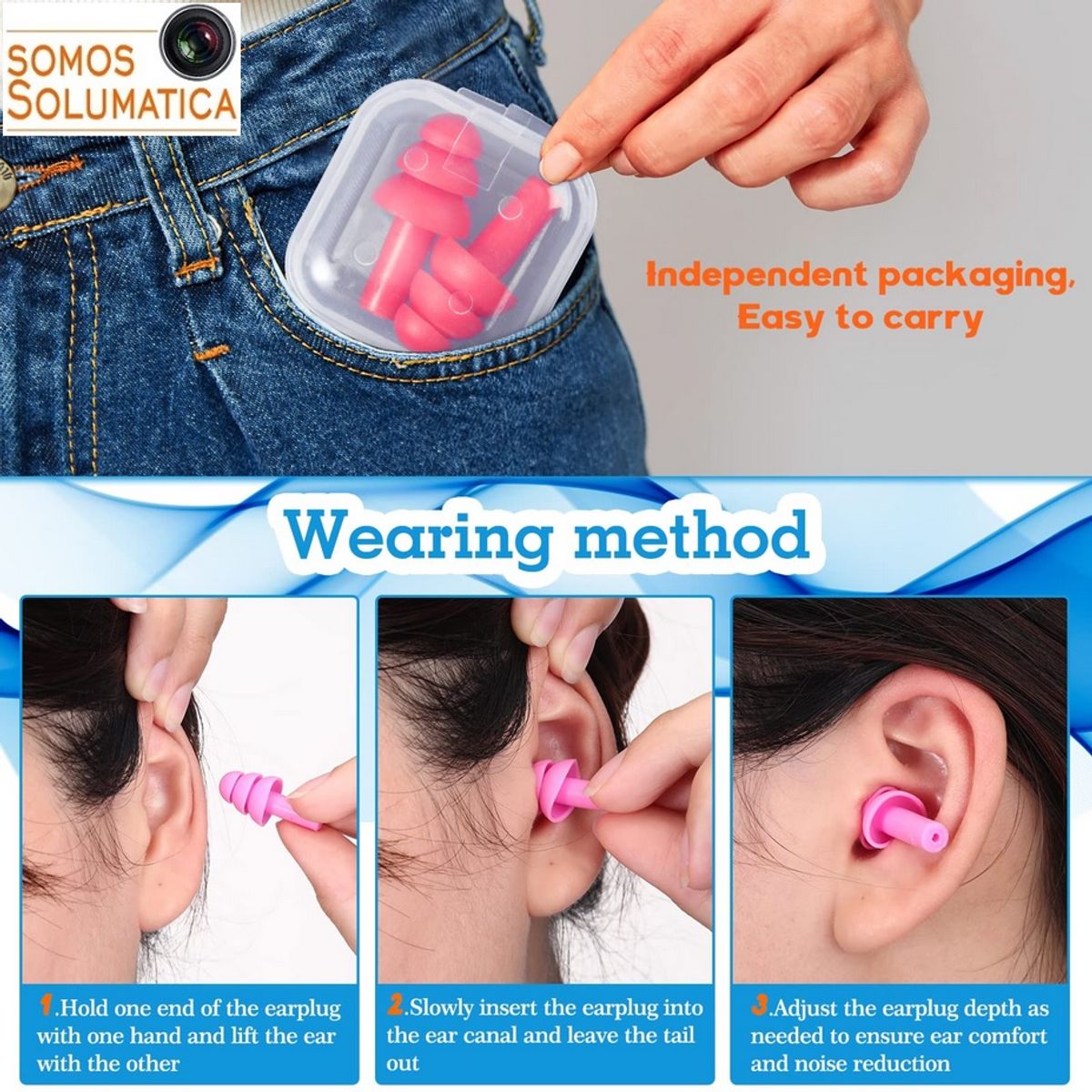 OEM - Tapon de oidos Pack 4 unid - Anti Ruidos Duerme Mejor - De silicona