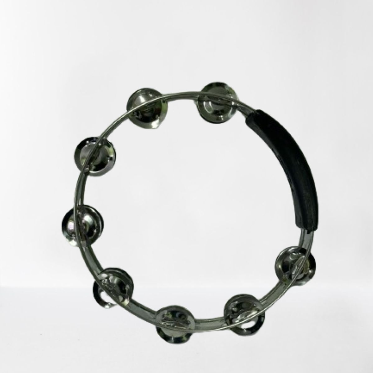 GENERICO - PANDERETA DE METAL DE 8 CHAPAS CON MANGO DE PLASTICO