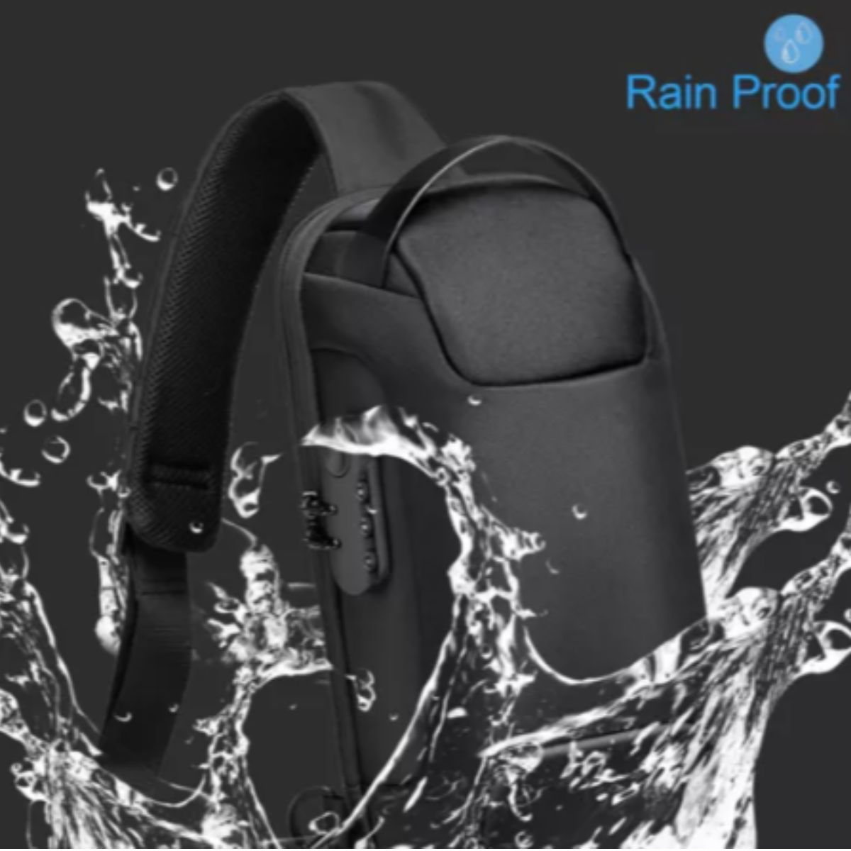 GENERICO - Mochila Pechera Hombre Impermeable Anticorte Entrada Usb Y Clave