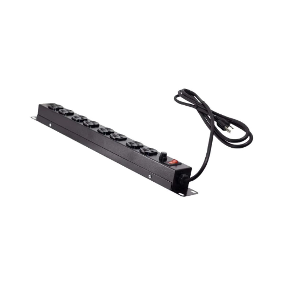 OPALUX - Power Rack Metal 8 Tomas Planas 10Amp 2Mts. 14 Awg Negro 14-550M-2M