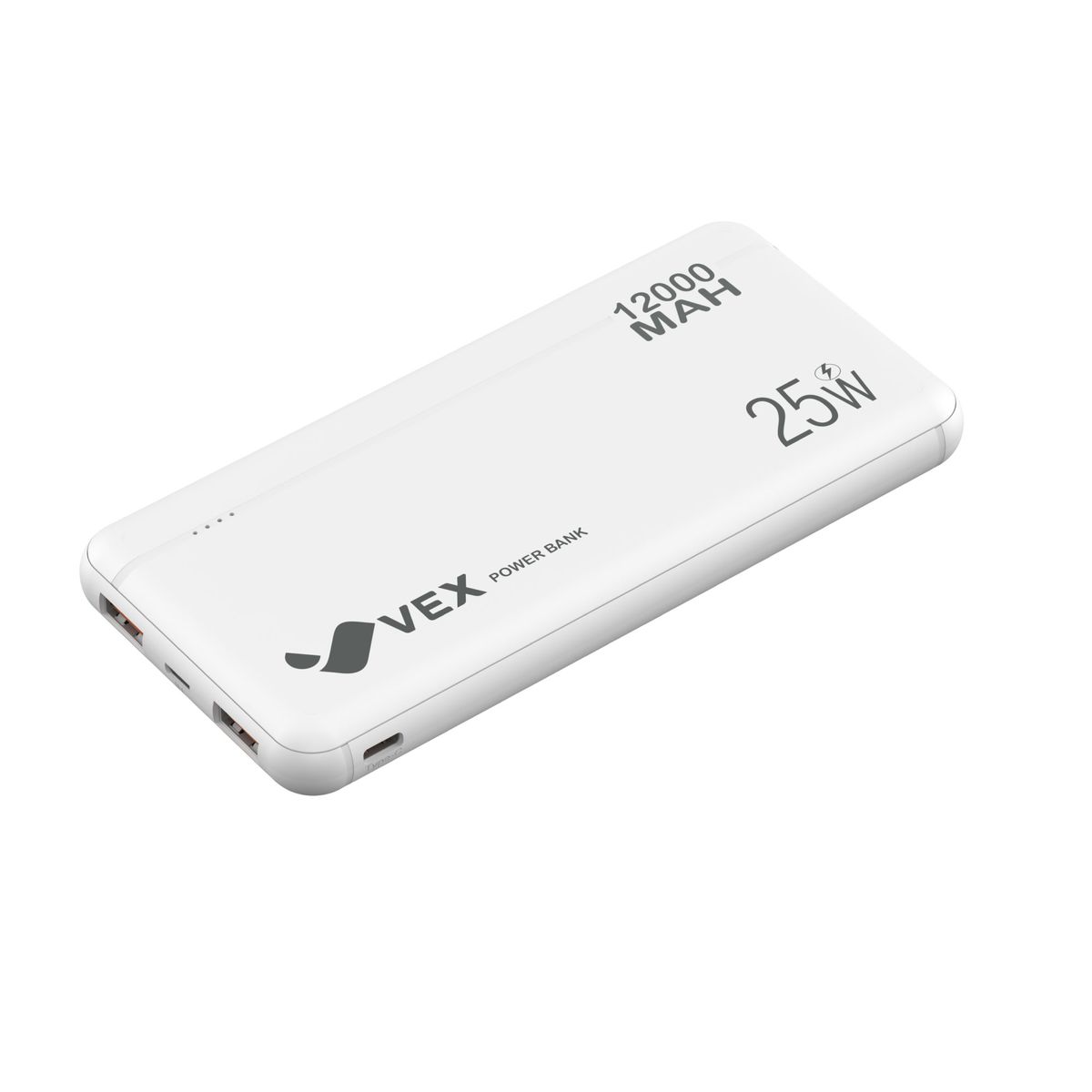 VEX - Batería Externa Cargador Portátil 12000 mAh Power Bank Vex - Blanco