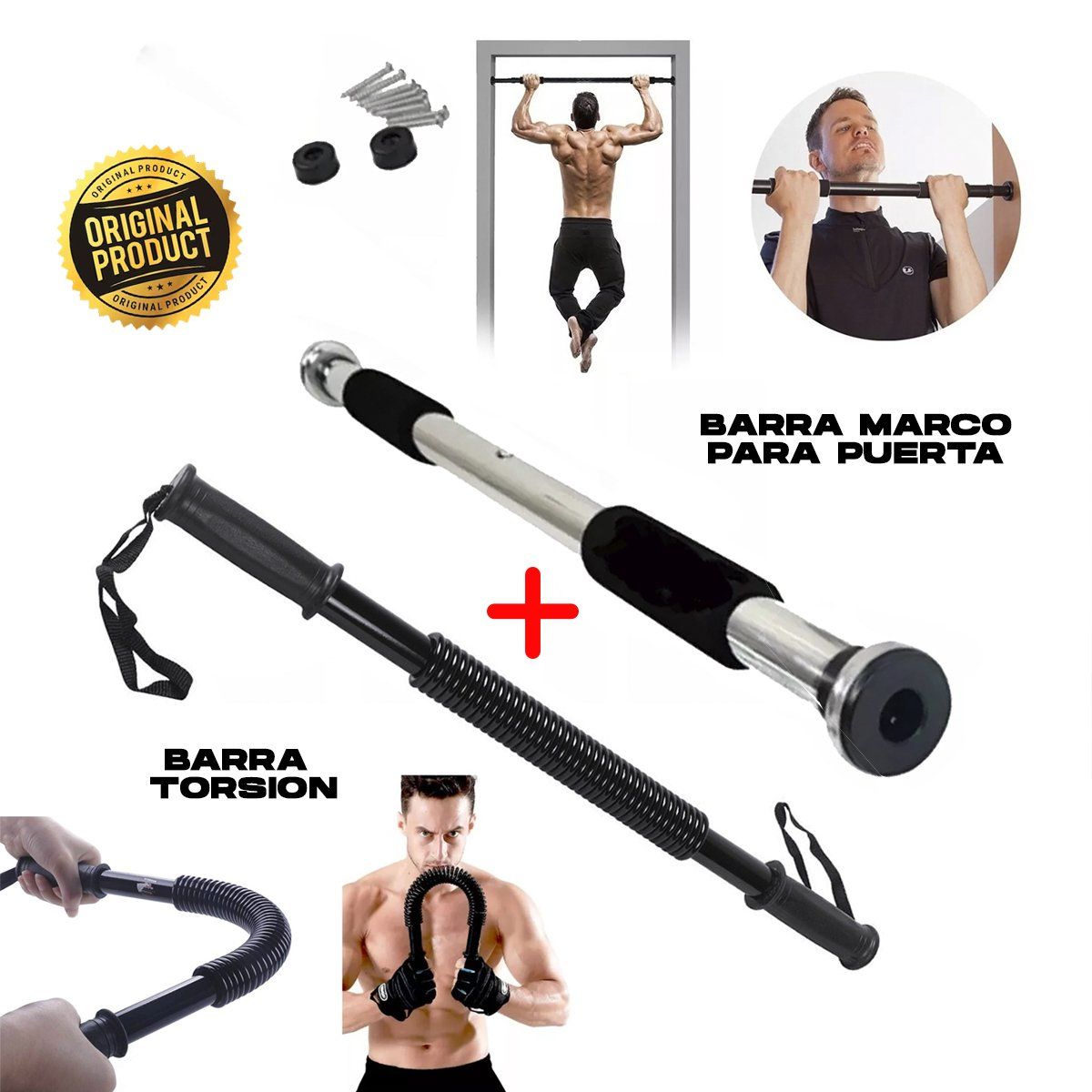 HOLGU - Barra Torsión Resorte Hand Grip + barra marco para puerta