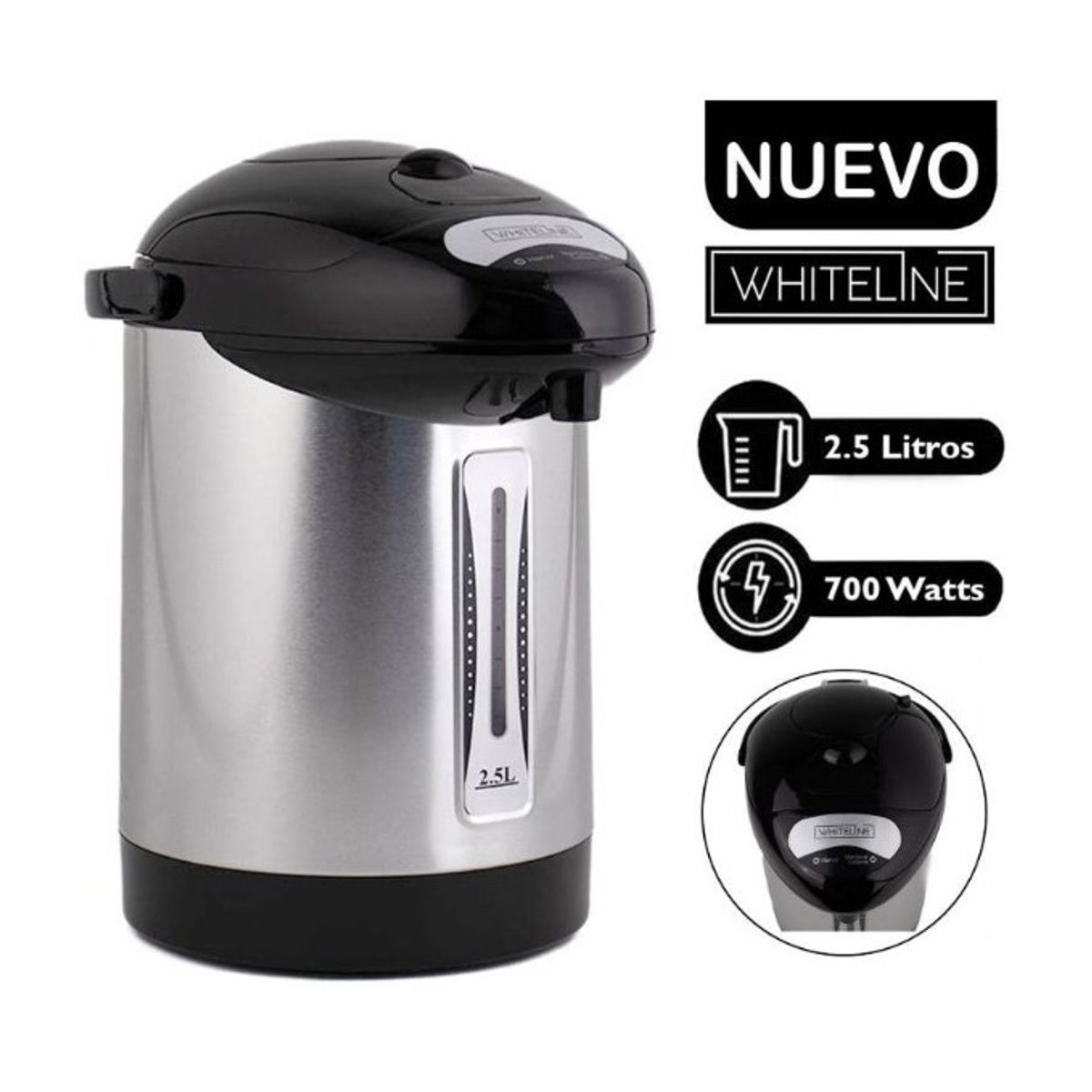 WHITELINE - Termohervidor Eléctrico 2.5 litros Whiteline