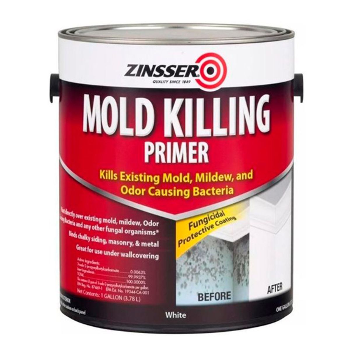 RUST OLEUM - ZINSSER MOLD KILLING PINTURA FUNGICIDA ELIMINA MOHO Y HONGOS 1 GALÓN