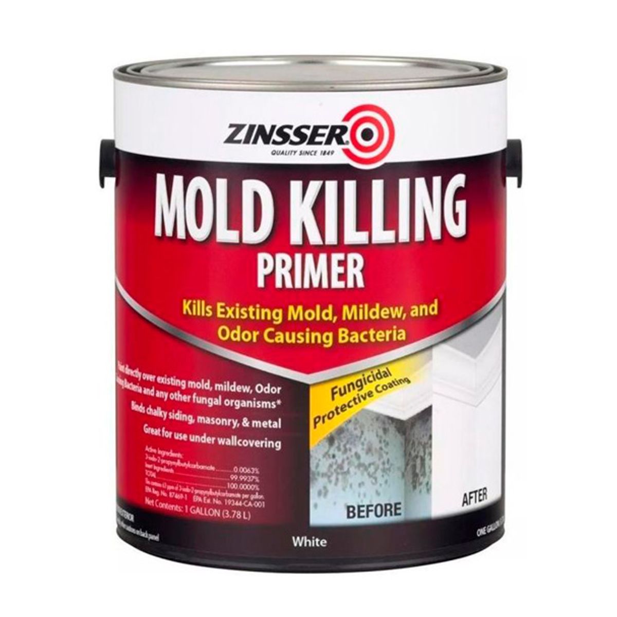 RUST OLEUM - ZINSSER MOLD KILLING PINTURA FUNGICIDA ELIMINA MOHO Y HONGOS 1 GALÓN