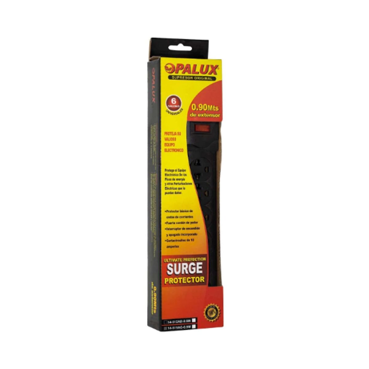 OPALUX - Supresor de Picos 6 Salidas Cable 0.9mts 14-515AB-0.9CM OPALUX