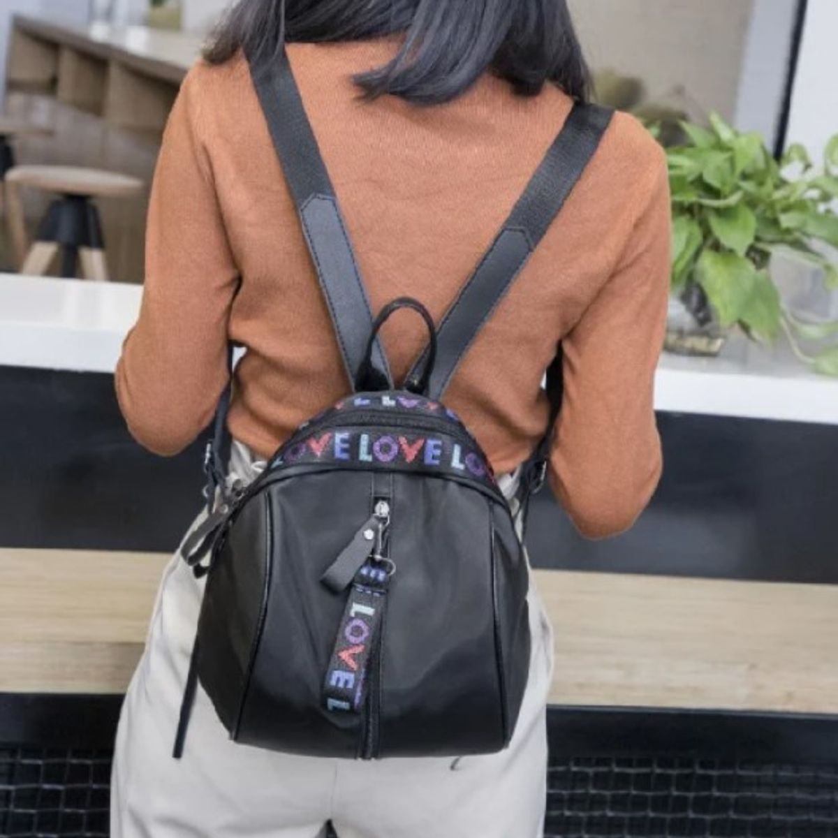 GENERICO - Mochila Love Kawai Impermeable Con Llavero