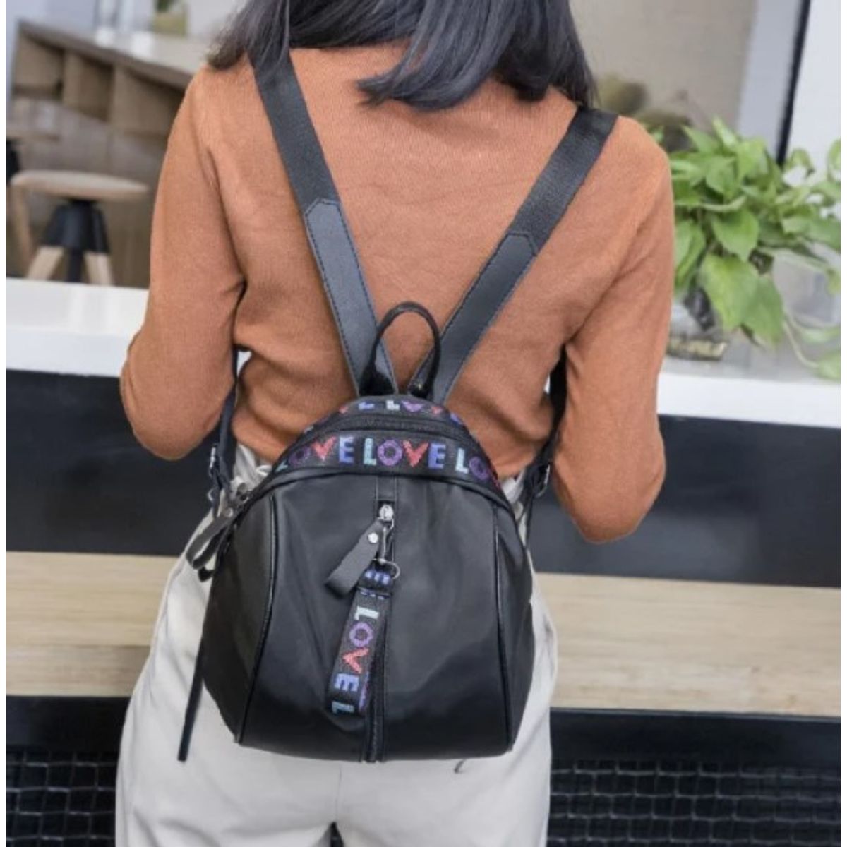 GENERICO - Mochila Love Kawai Impermeable Con Llavero