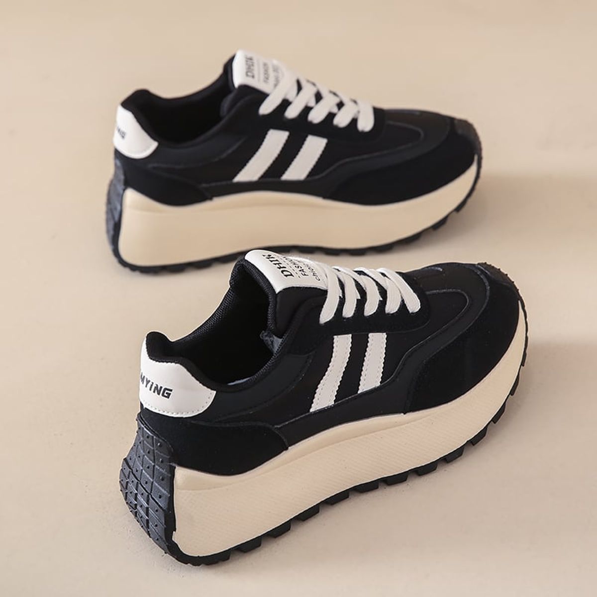 SHANDIAN - Zapatillas Plataforma Mujer Negro