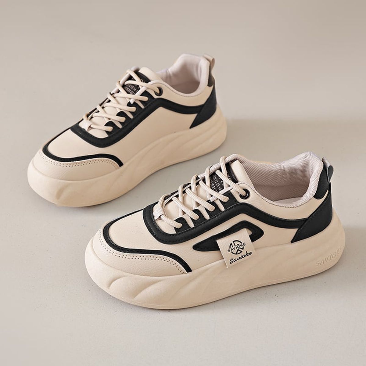 SHANDIAN - Zapatillas Plataforma Mujer Negro