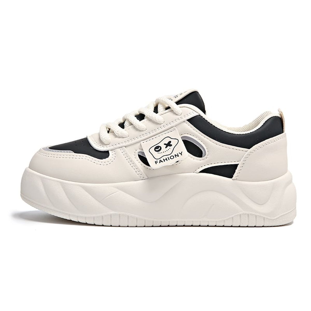 SHANDIAN - Zapatillas Plataforma Mujer Beige