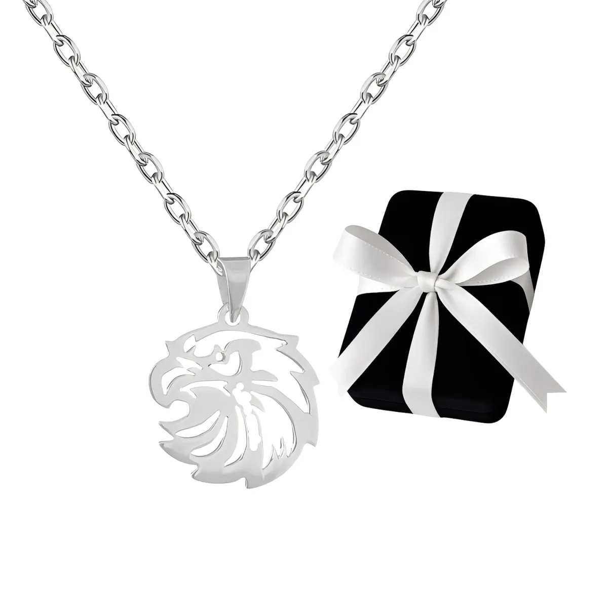 GENERICO - Collar Hombre Dije Águila Joya Regalo Papá Novio Plata