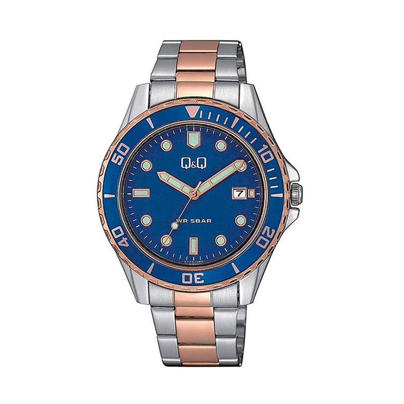 Q&Q - Reloj Q&Q Hombre Plateado Oro Rosa A172J422Y