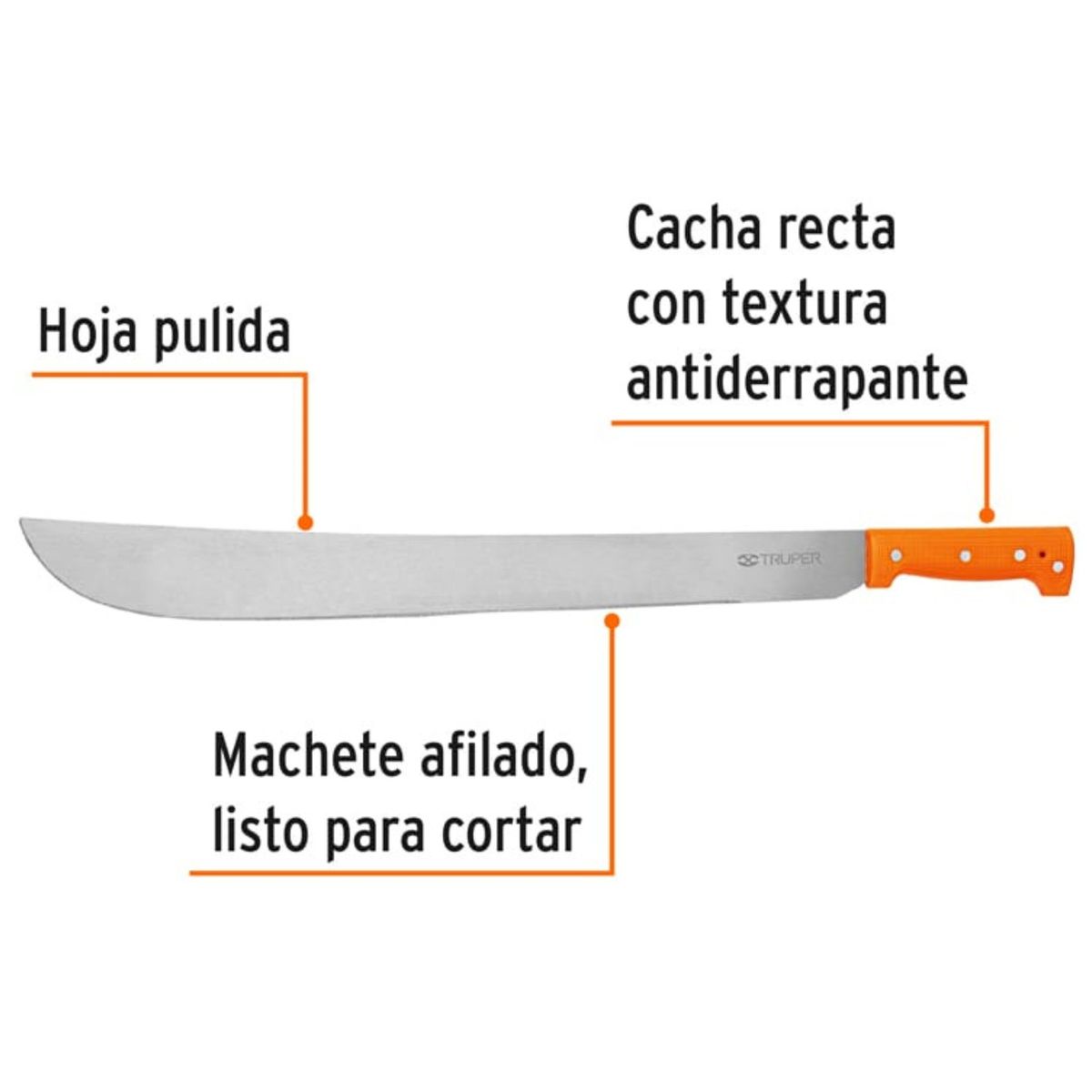 TRUPER - MACHETE 22 PULGADAS hoja pulida TRUPER