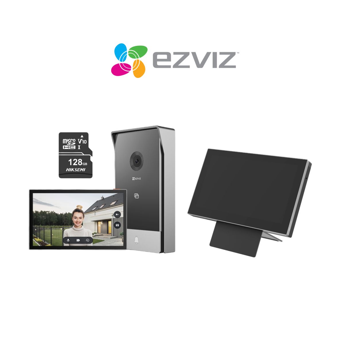 EZVIZ - Videoportero doméstico HP7 + Monitor Táctil SD7 + Micro SD 128gb - Ezviz