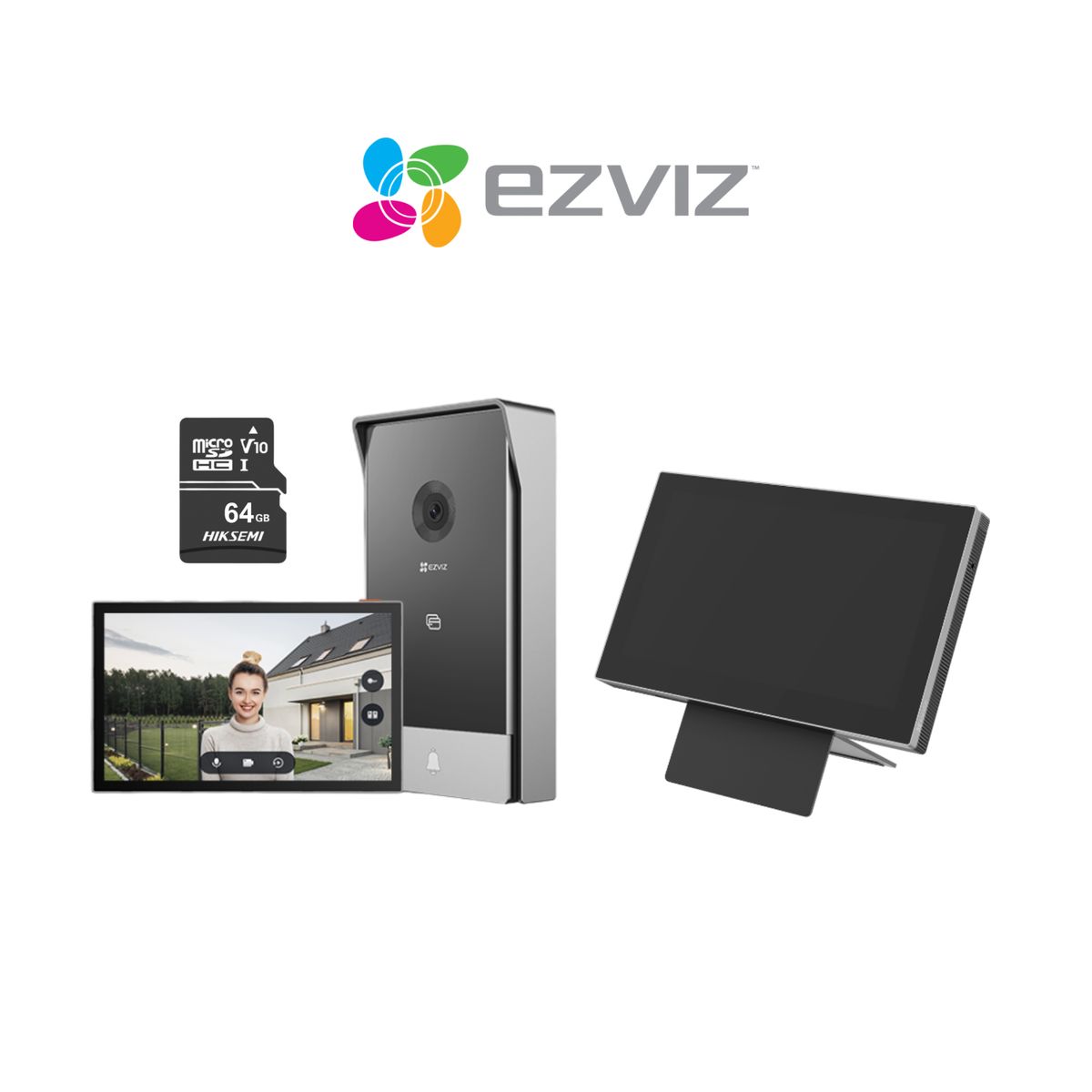 EZVIZ - Videoportero doméstico HP7 + Monitor Táctil SD7 + Micro SD 64gb - Ezviz