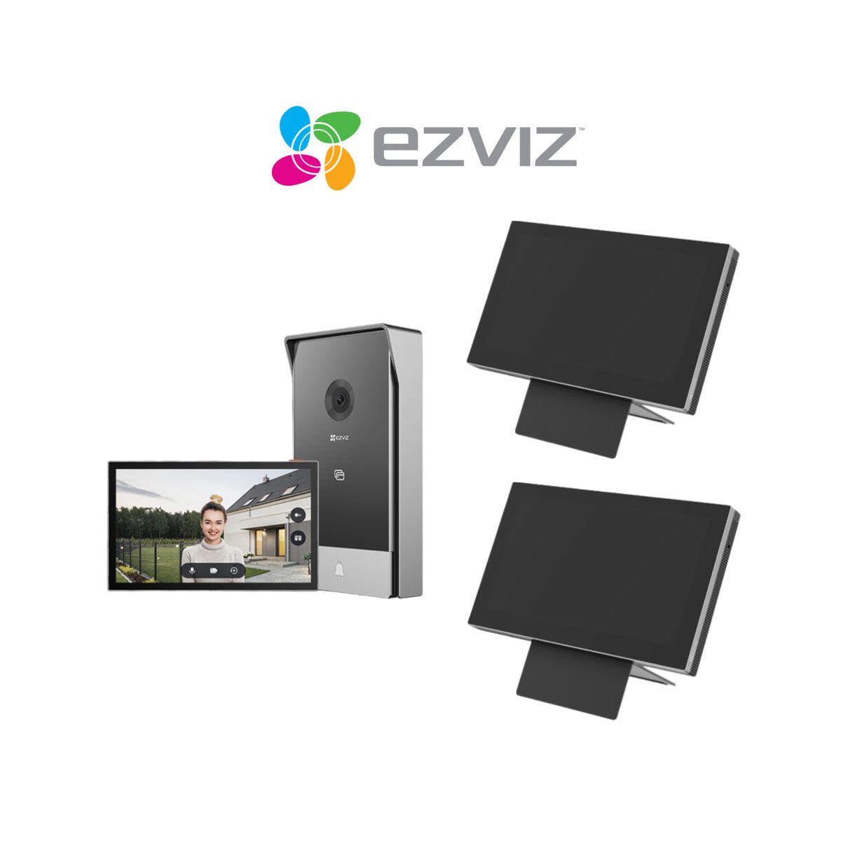 EZVIZ - Videoportero doméstico HP7 2K + 2 Unid Monitor Táctil Inteligente SD7- Ezviz