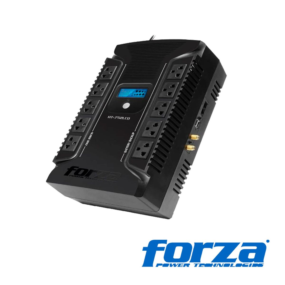 FORZA - UPS forza Ht-752lcd 750va/450w 10 salidas Universal 2 Usb