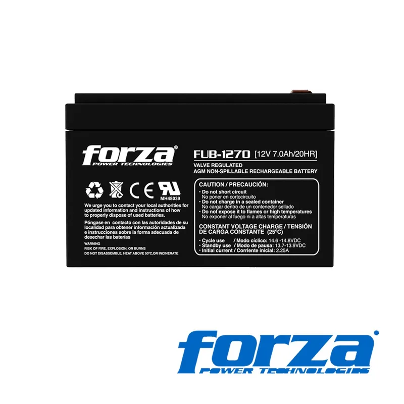 FORZA - Batería FUB-1270 sellada recargable forza 12V/7Ah AGM sin mantenimiento