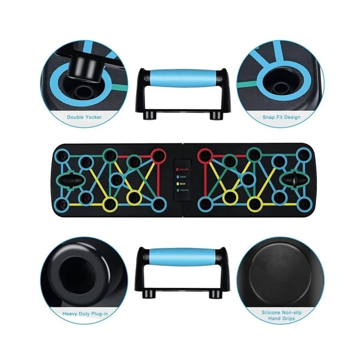 GENERICO - Push Up Tablero Multifuncion Pecho Espalda Hombros Triceps