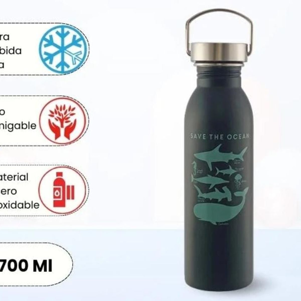 THERMOS - Botella De Acero 700mL Océano Negro