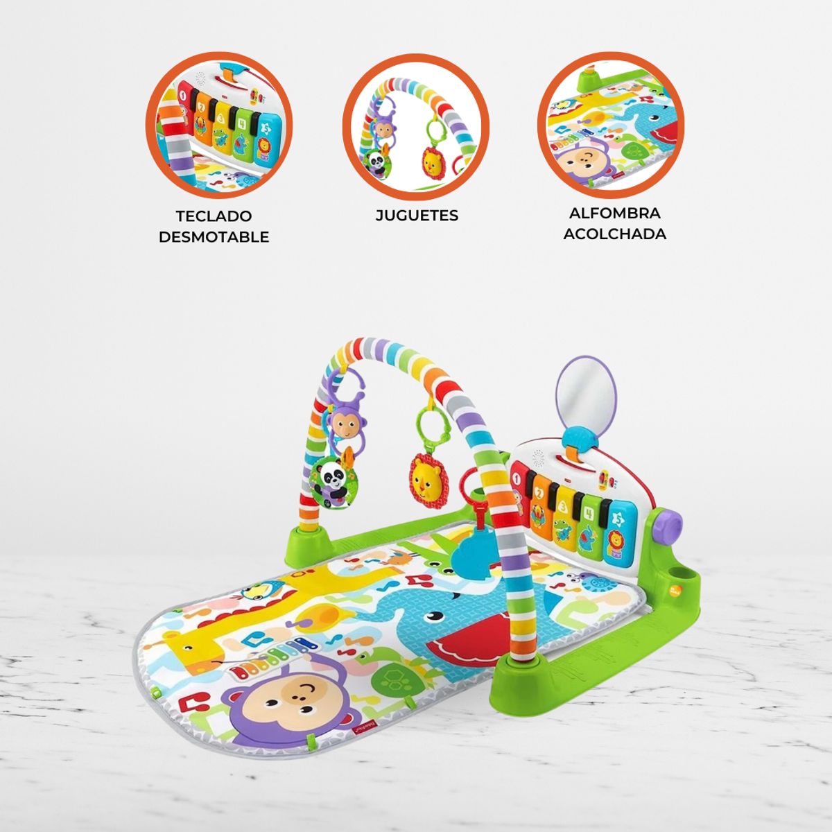 DOUX BEBE - Gimnasio para Bebés 4 EN 1 »TUNES DE LUJO» Blue