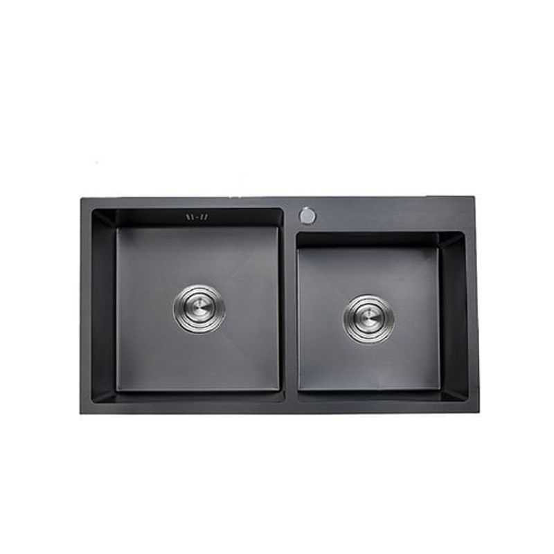 XM - LAVADERO DE COCINA 2 POZAS NEGRO UD01-8245