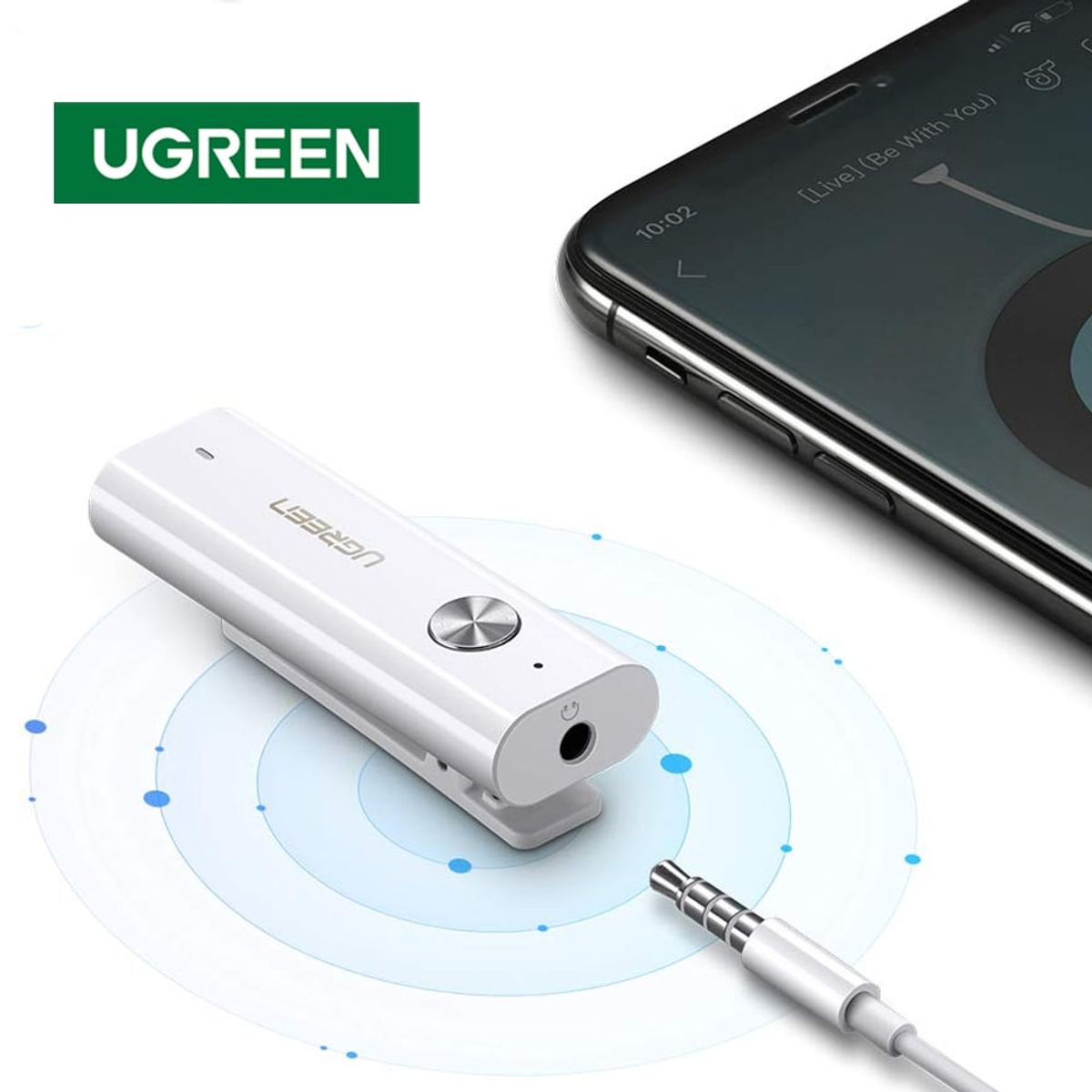 UGREEN - Adaptador Receptor Bluetooth 5.0 UGREEN HiFi Wireless 3.5mm AUX Audio