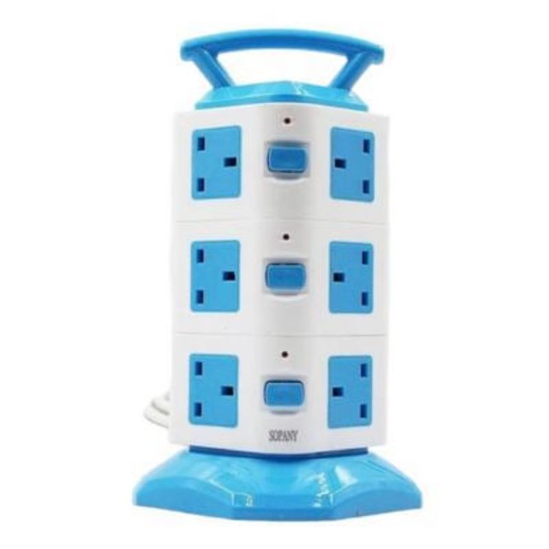 GENERICO - Torre Enchufe Tomacorriente Extensión Múltiple 3 Pisos + usb