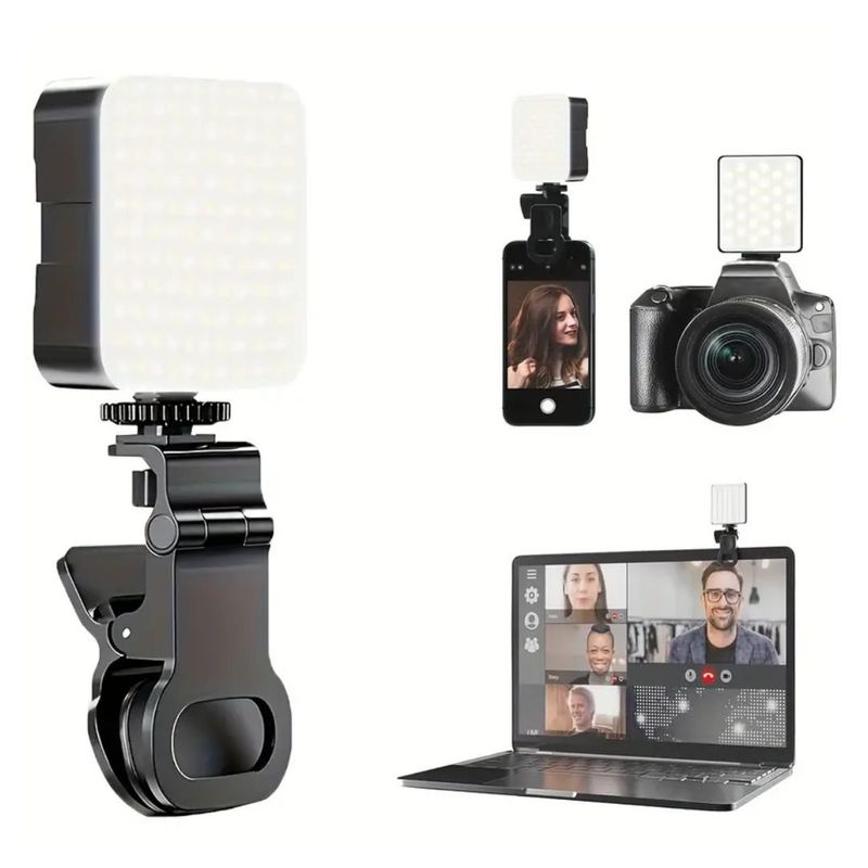 GENERICO - Luz Led Selfie Para Celular Mini luz LED con Clip Videoconferencia