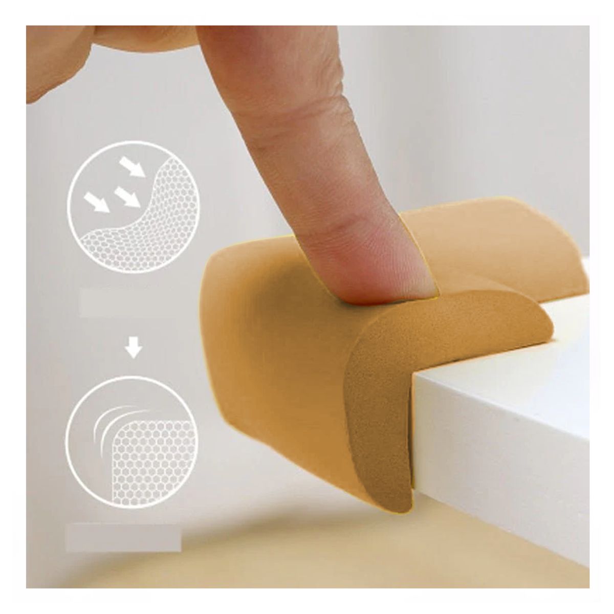 GENERICO - Protector de Esquinas Goma Antigolpes Beige