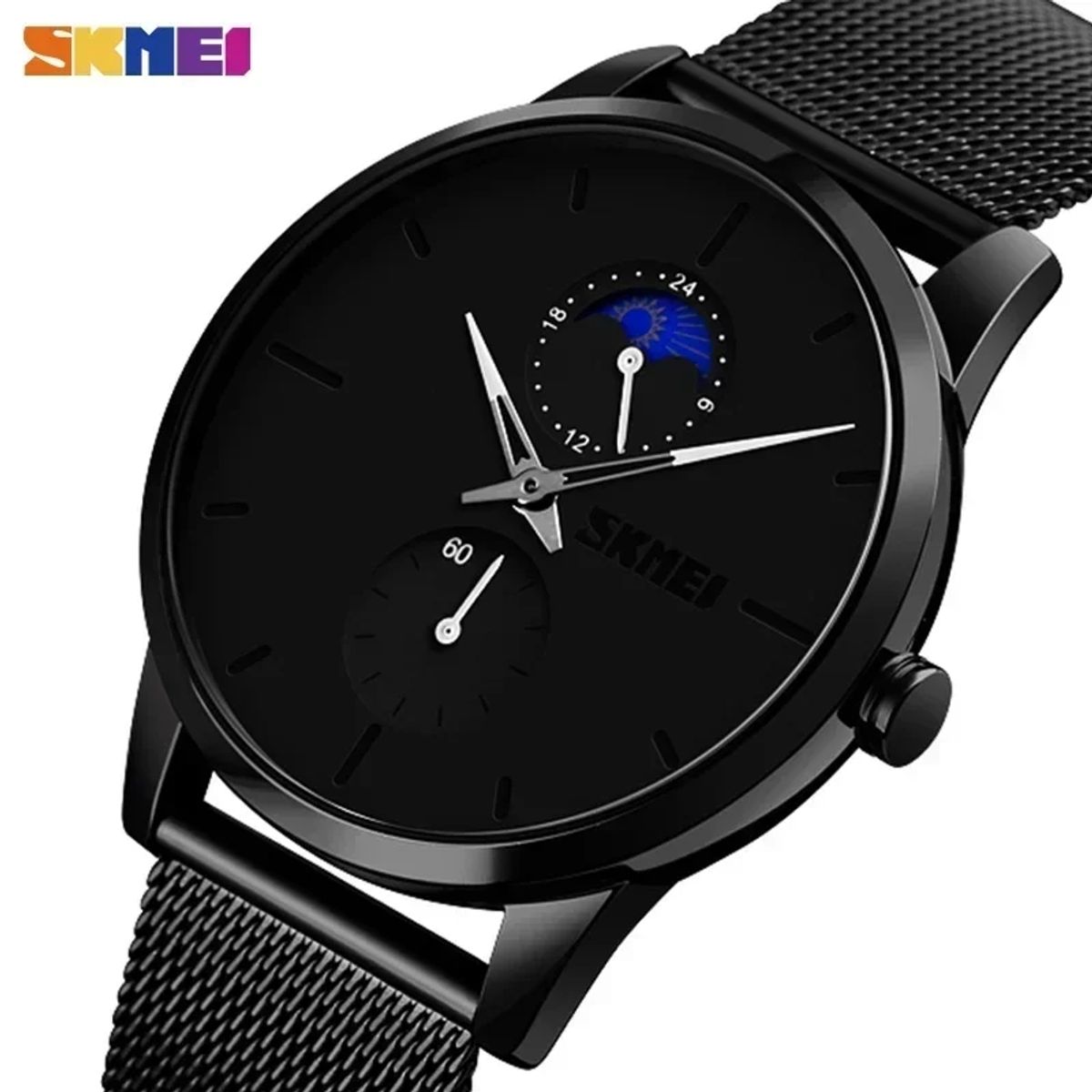 SKMEI - Reloj Skmei 9208 Fase Lunar Correa acero agujas blancas_.