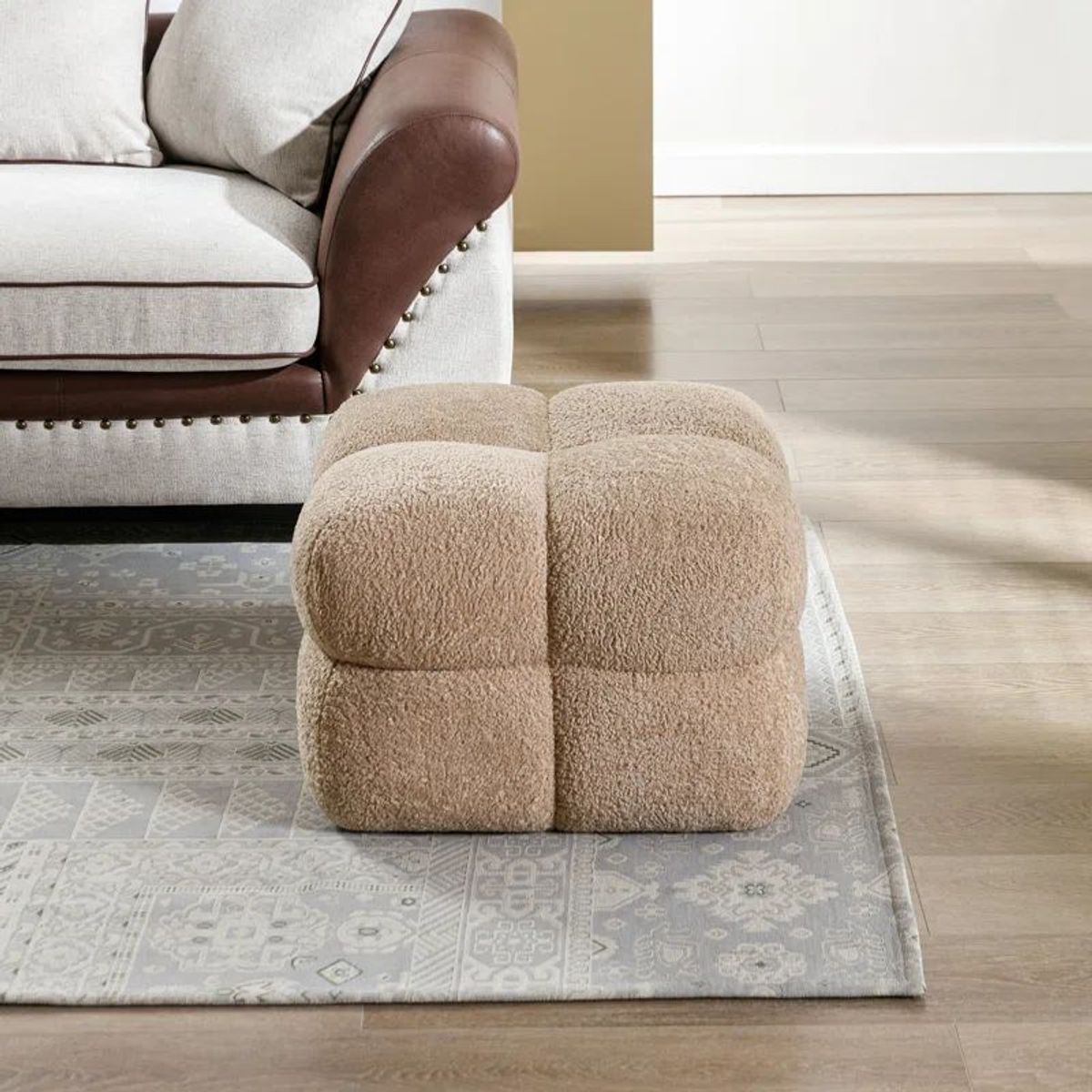 GENERICO - Puff Reposapiés Micaela Marròn Claro Decoban Hogar