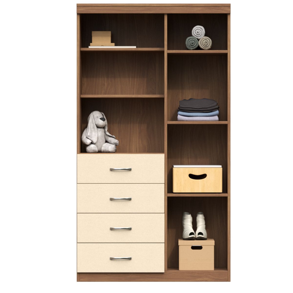 MUEBLES MACRUMO - Ropero con repisas 100cm  Color Sarga