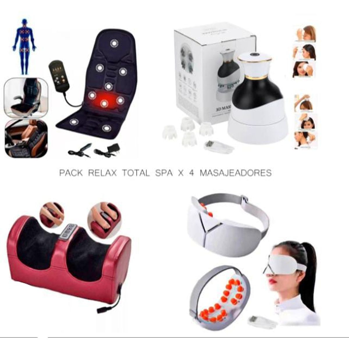 GENERICO - PACK 4 MASAJEADORES SPA TOTAL EN CAS