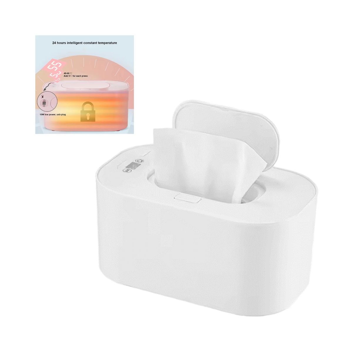 GENERICO - Calentador Toallitas Control Temperatura Blanco