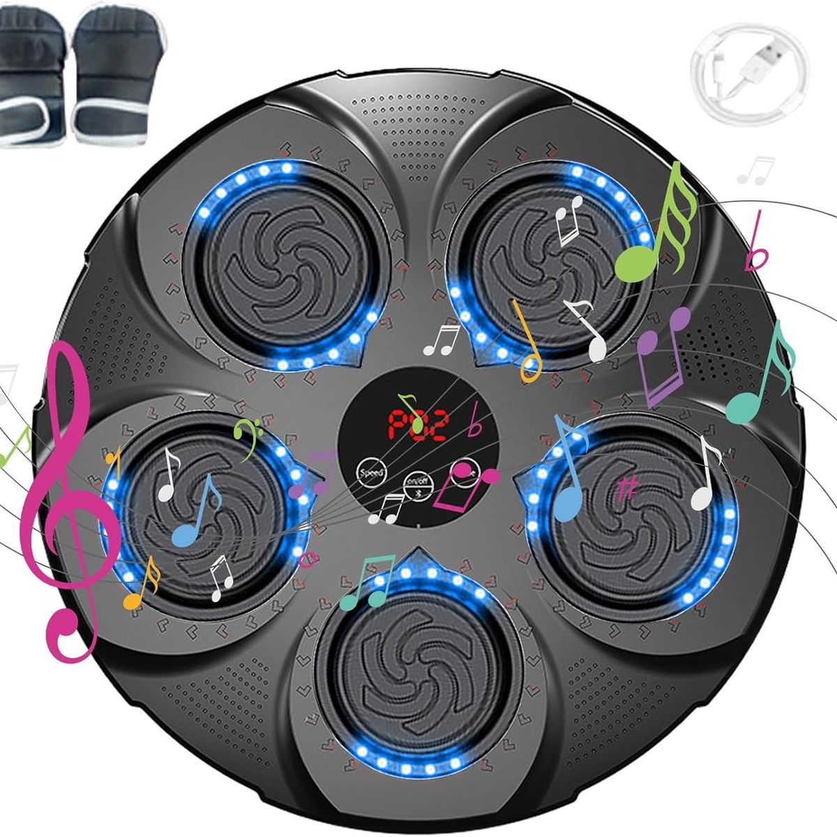 GENERICO - MAQUINA BOXEO SMART BLUETOOTH EFECT0S LED MUSICAL GUANTES