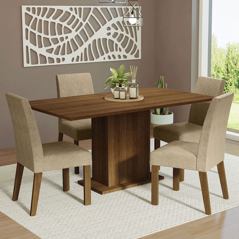 MADESA - Juego de Comedor Keila con 4 Sillas