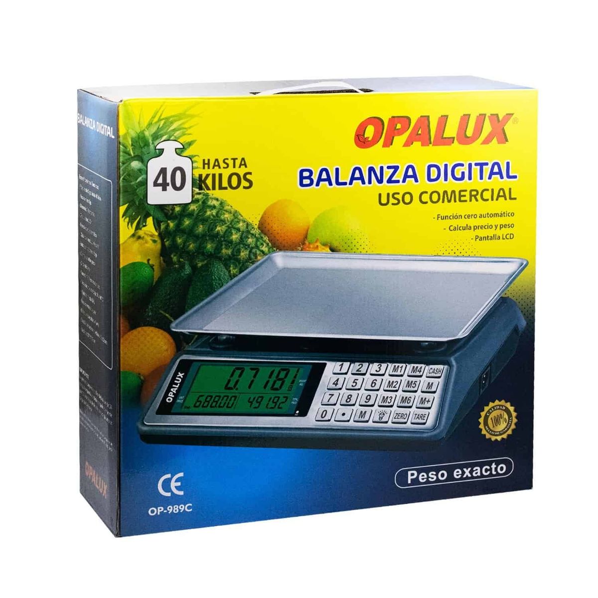 OPALUX - Balanza Digital Recargable 40Kg OP-989C OPALUX