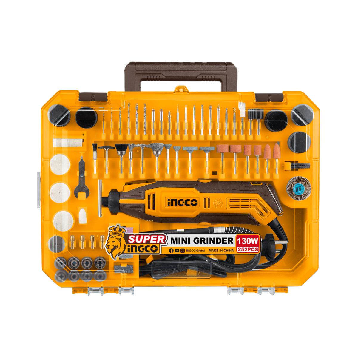 INGCO TOOLS - Mini grinder 130w + 252 accesorios Ingco