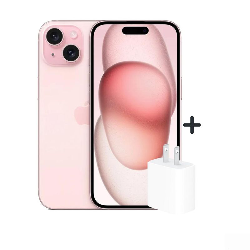 APPLE - iphone 15 128GB (CHIP FISICO) + Dado 20W - ROSA