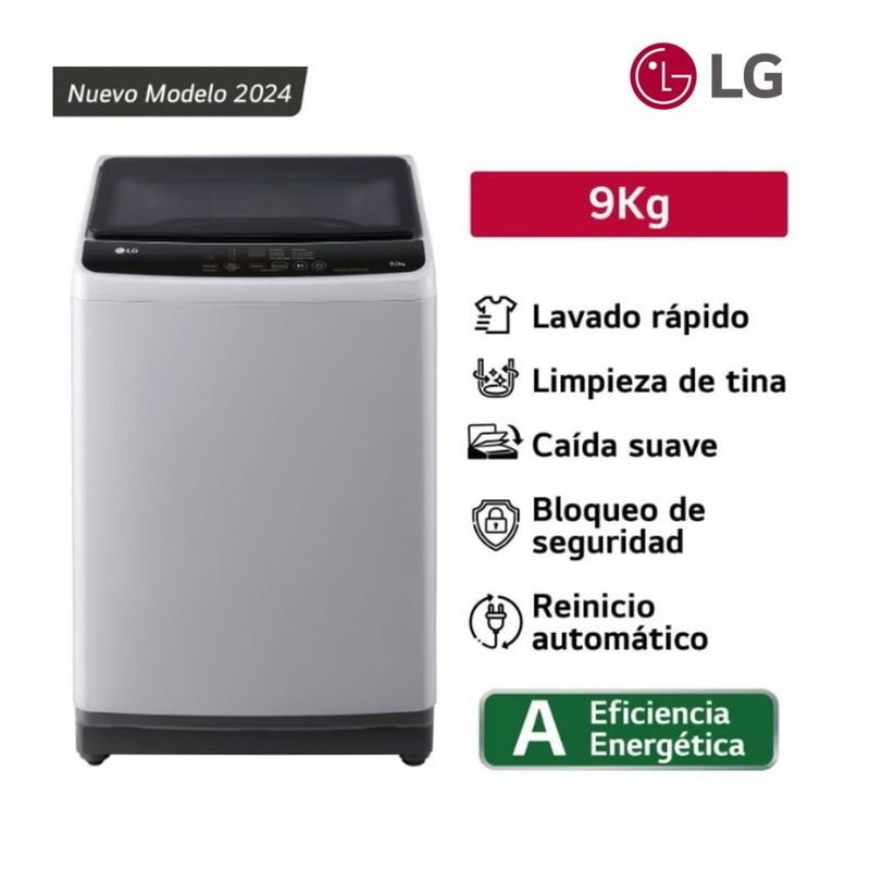 LG - Lavadora LG Carga Superior Smart Inverter WT9GL 9 KG - Gris