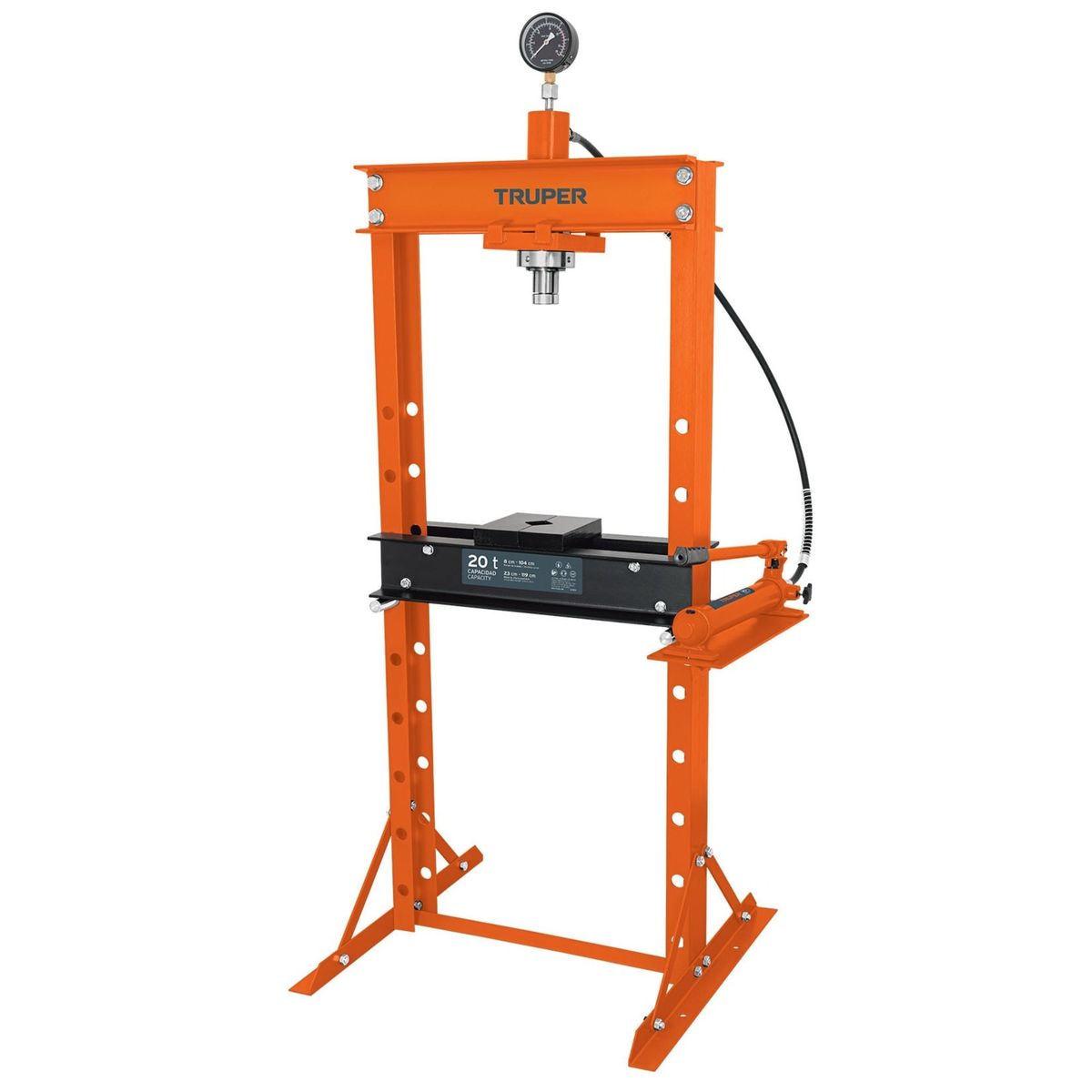 TRUPER - Prensa hidráulica tipo H de 20 toneladas con pistón, Truper